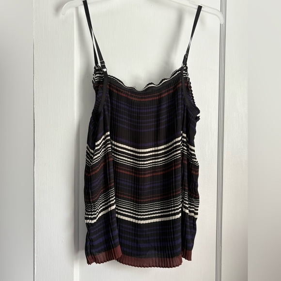 Ross-Olive Spaghetti Straps Pleat Striped Camisole Tank Top, Size: Medium - Picture 3 of 7